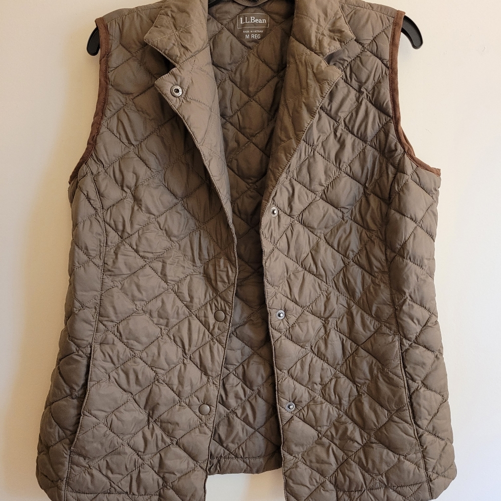 L.L.Bean Taupe Vest Sz M